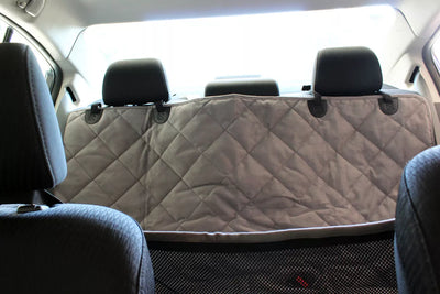 Leather Backseat Extender for Dogs - Grey with Door Covers